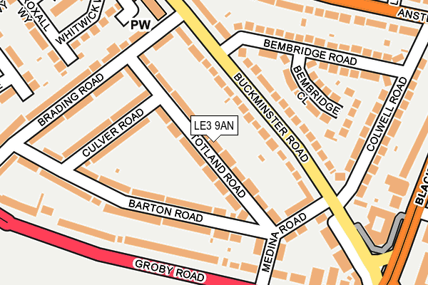 LE3 9AN map - OS OpenMap – Local (Ordnance Survey)