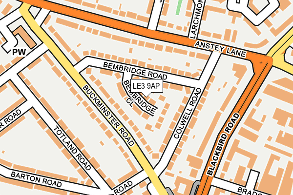LE3 9AP map - OS OpenMap – Local (Ordnance Survey)