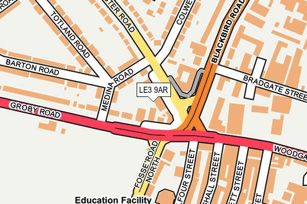 LE3 9AR map - OS OpenMap – Local (Ordnance Survey)