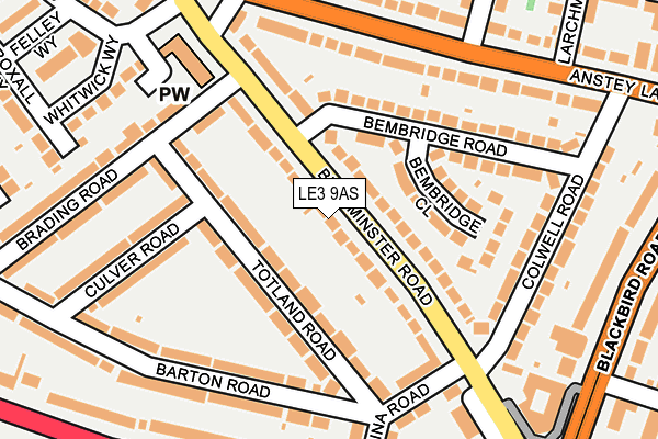 LE3 9AS map - OS OpenMap – Local (Ordnance Survey)