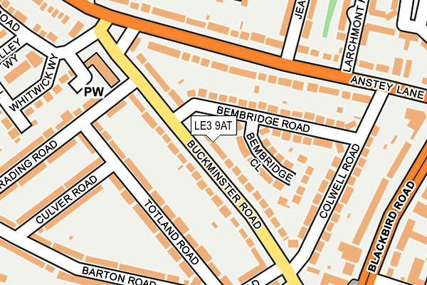 LE3 9AT map - OS OpenMap – Local (Ordnance Survey)
