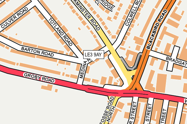 LE3 9AY map - OS OpenMap – Local (Ordnance Survey)