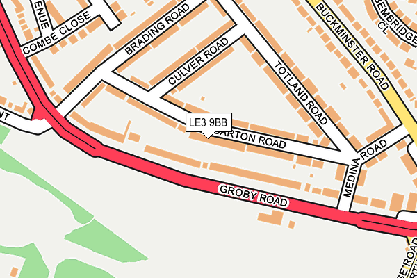 LE3 9BB map - OS OpenMap – Local (Ordnance Survey)