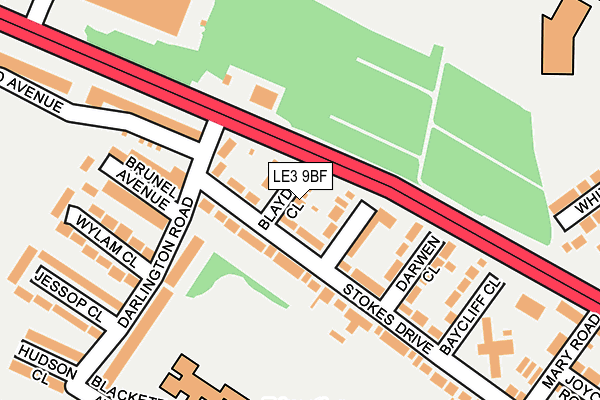 LE3 9BF map - OS OpenMap – Local (Ordnance Survey)