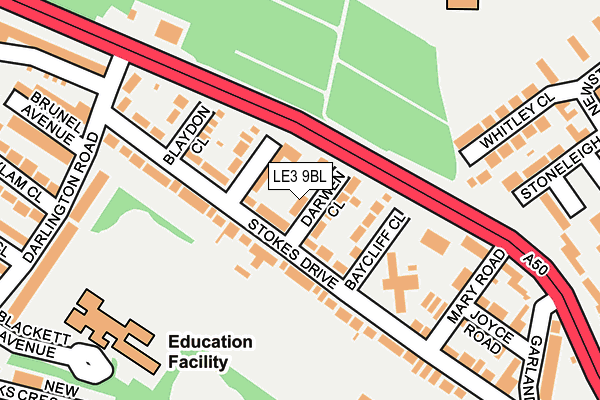 LE3 9BL map - OS OpenMap – Local (Ordnance Survey)