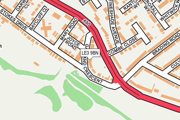 LE3 9BN map - OS OpenMap – Local (Ordnance Survey)