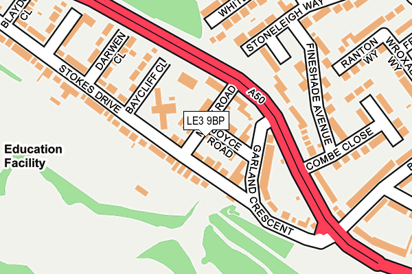 LE3 9BP map - OS OpenMap – Local (Ordnance Survey)