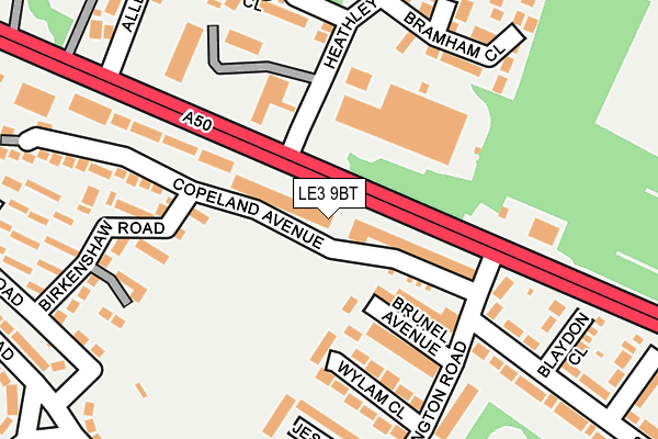 LE3 9BT map - OS OpenMap – Local (Ordnance Survey)