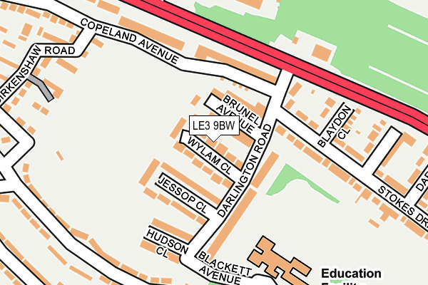 LE3 9BW map - OS OpenMap – Local (Ordnance Survey)
