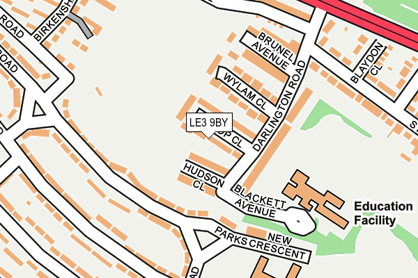LE3 9BY map - OS OpenMap – Local (Ordnance Survey)