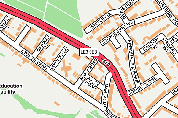 LE3 9EB map - OS OpenMap – Local (Ordnance Survey)