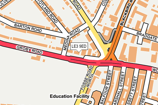 LE3 9ED map - OS OpenMap – Local (Ordnance Survey)