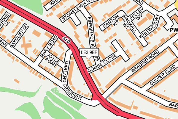 LE3 9EF map - OS OpenMap – Local (Ordnance Survey)