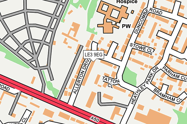 LE3 9EG map - OS OpenMap – Local (Ordnance Survey)