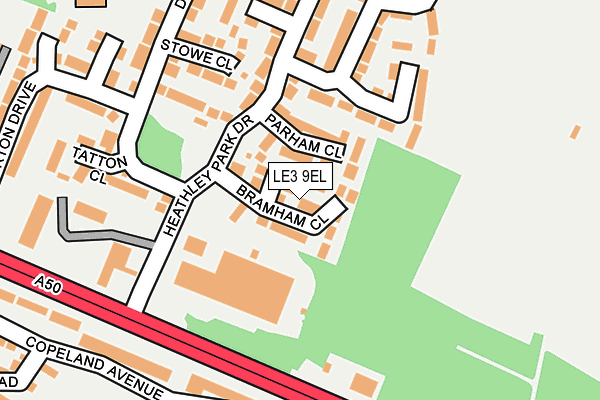 LE3 9EL map - OS OpenMap – Local (Ordnance Survey)