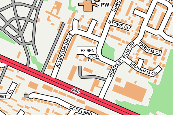 LE3 9EN map - OS OpenMap – Local (Ordnance Survey)