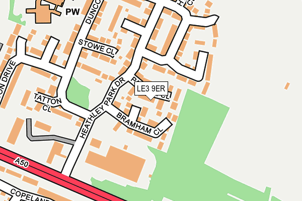 LE3 9ER map - OS OpenMap – Local (Ordnance Survey)