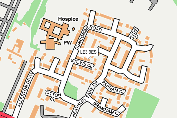 LE3 9ES map - OS OpenMap – Local (Ordnance Survey)