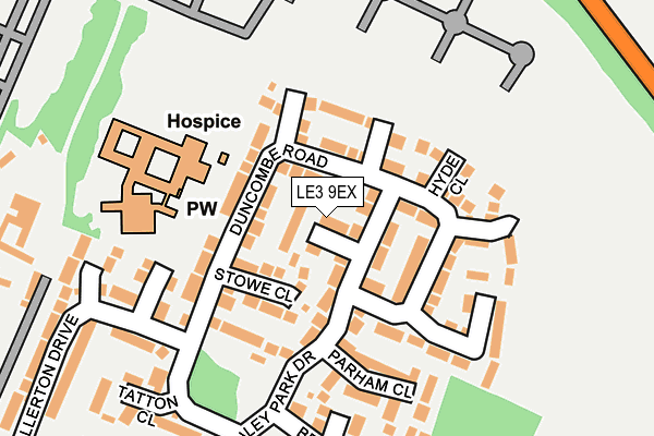LE3 9EX map - OS OpenMap – Local (Ordnance Survey)