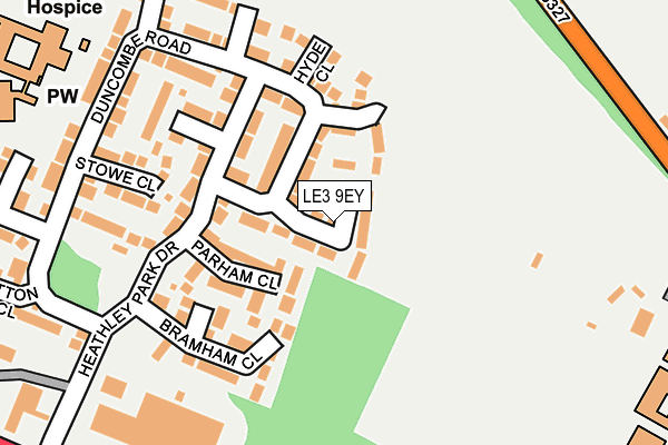 LE3 9EY map - OS OpenMap – Local (Ordnance Survey)