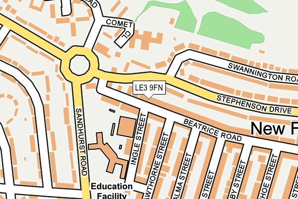 LE3 9FN map - OS OpenMap – Local (Ordnance Survey)