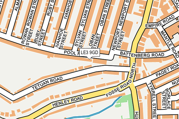LE3 9GD map - OS OpenMap – Local (Ordnance Survey)