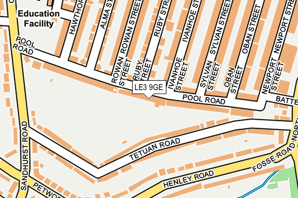 LE3 9GE map - OS OpenMap – Local (Ordnance Survey)