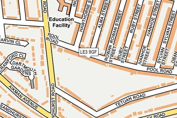 LE3 9GF map - OS OpenMap – Local (Ordnance Survey)