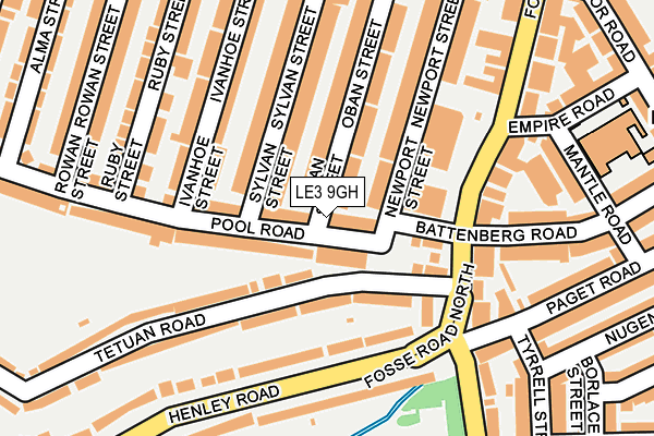 LE3 9GH map - OS OpenMap – Local (Ordnance Survey)