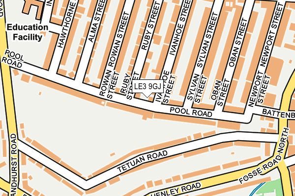 LE3 9GJ map - OS OpenMap – Local (Ordnance Survey)