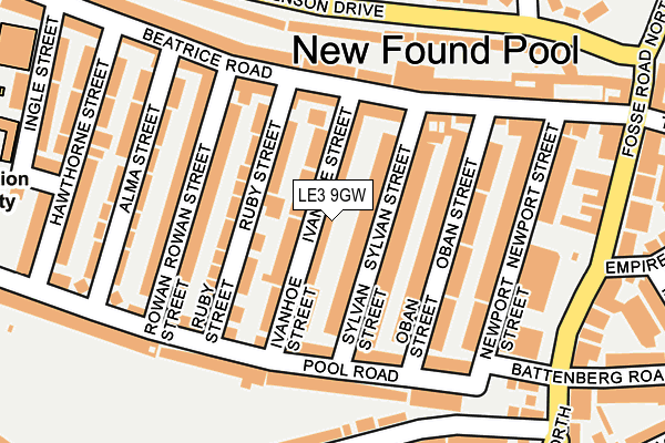 LE3 9GW map - OS OpenMap – Local (Ordnance Survey)