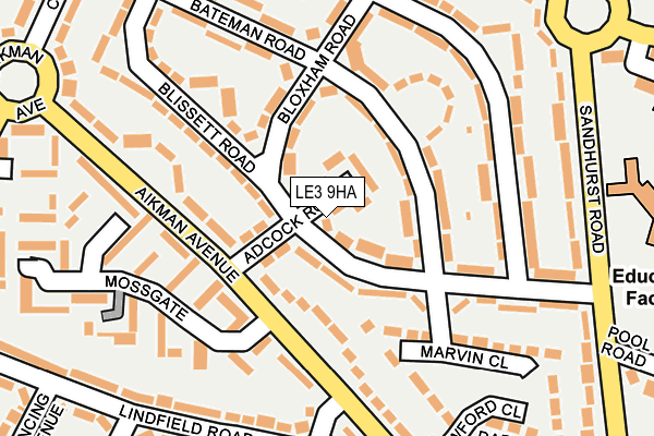 LE3 9HA map - OS OpenMap – Local (Ordnance Survey)