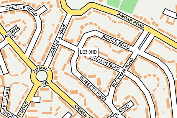 LE3 9HD map - OS OpenMap – Local (Ordnance Survey)