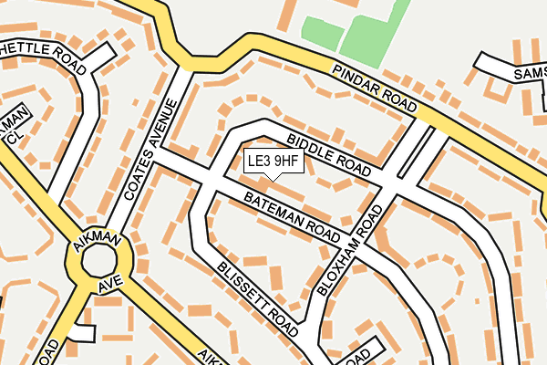LE3 9HF map - OS OpenMap – Local (Ordnance Survey)