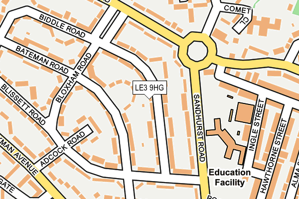LE3 9HG map - OS OpenMap – Local (Ordnance Survey)