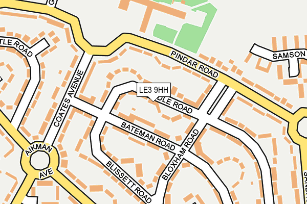 LE3 9HH map - OS OpenMap – Local (Ordnance Survey)