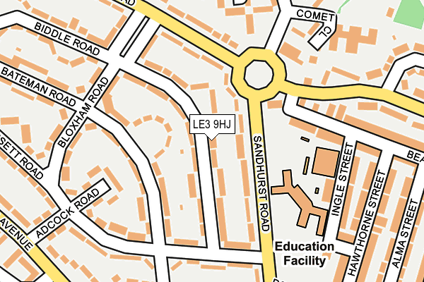 LE3 9HJ map - OS OpenMap – Local (Ordnance Survey)