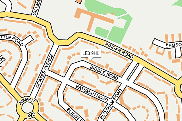 LE3 9HL map - OS OpenMap – Local (Ordnance Survey)
