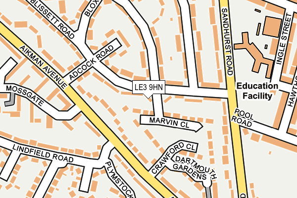 LE3 9HN map - OS OpenMap – Local (Ordnance Survey)