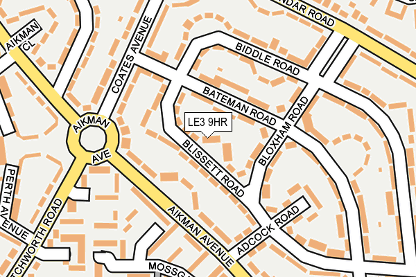 LE3 9HR map - OS OpenMap – Local (Ordnance Survey)