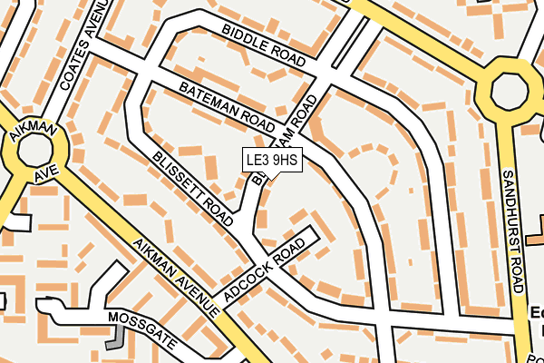 LE3 9HS map - OS OpenMap – Local (Ordnance Survey)