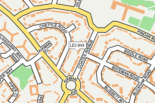 LE3 9HX map - OS OpenMap – Local (Ordnance Survey)