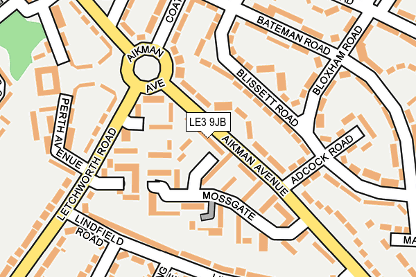 LE3 9JB map - OS OpenMap – Local (Ordnance Survey)