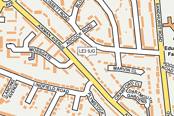 LE3 9JG map - OS OpenMap – Local (Ordnance Survey)