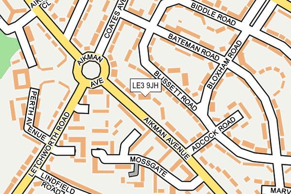 LE3 9JH map - OS OpenMap – Local (Ordnance Survey)