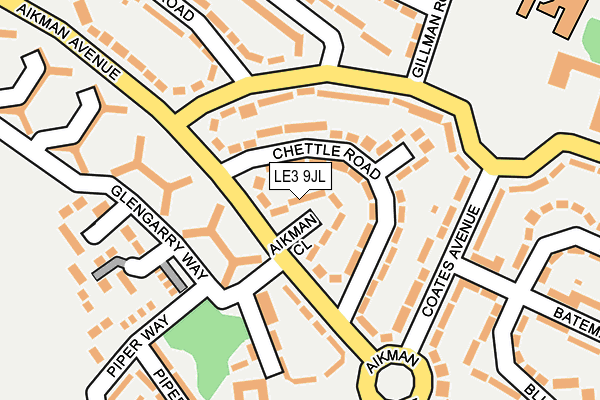 LE3 9JL map - OS OpenMap – Local (Ordnance Survey)