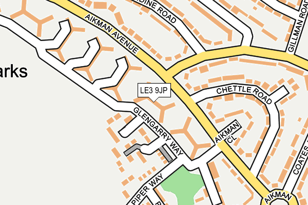 LE3 9JP map - OS OpenMap – Local (Ordnance Survey)