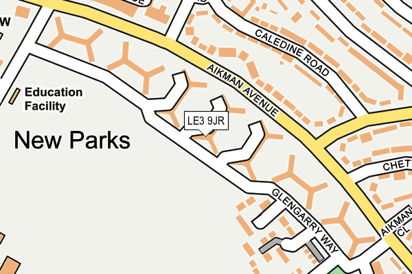 LE3 9JR map - OS OpenMap – Local (Ordnance Survey)