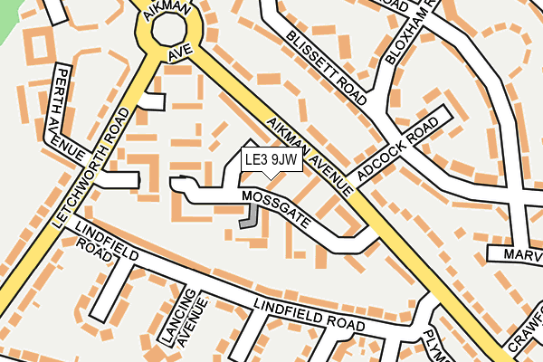 LE3 9JW map - OS OpenMap – Local (Ordnance Survey)