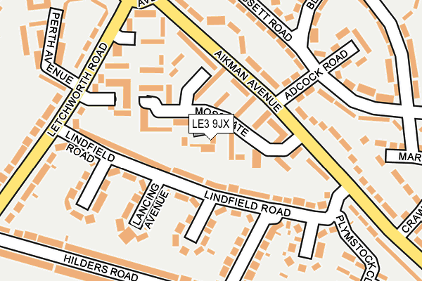 LE3 9JX map - OS OpenMap – Local (Ordnance Survey)